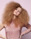Afro look for women with long hair