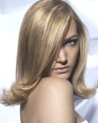 long hair with an outward swing