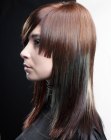 Sleek and glossy long hair with varying lengths