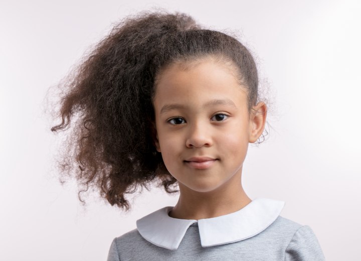 Girl with mixed race hair