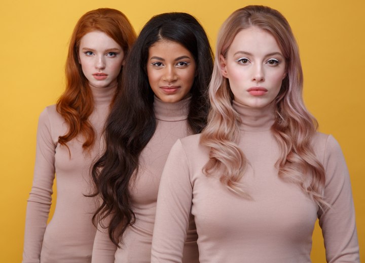 Women with different hair colors and skin tones