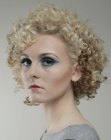 hairstyle with curls in various shapes