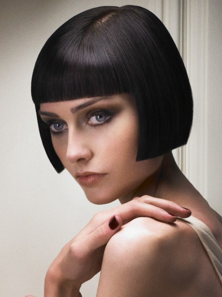 Classic bob with sharp lines and sleek glossy styling