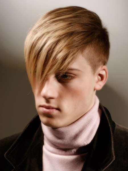 Trendy comb-over hairstyle for men