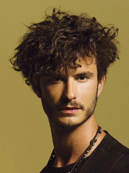 Men's haircut for those with very curly hair