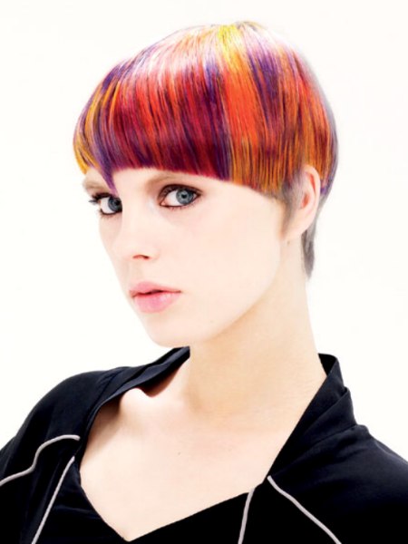 Short hair with vivid colors