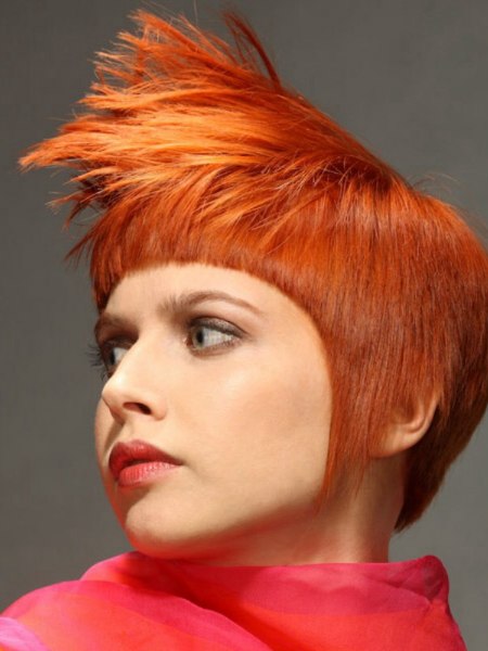 Orange hair styled with spikes