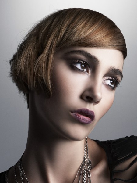 Modern short haircut with pointed sides
