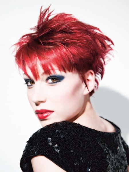 Short punky style for red hair