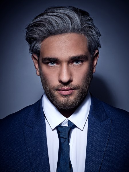 Gray hair with streaks for men