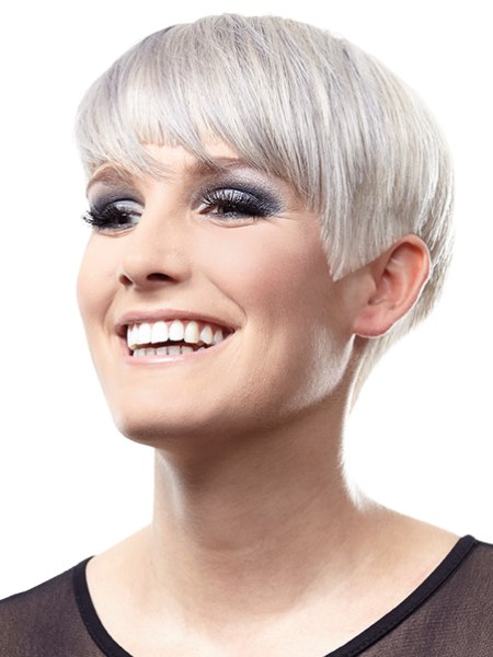 Pixie for hair with gray and silver shades