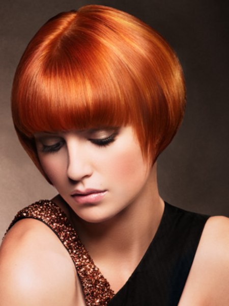 Short and sleek bob for red hair