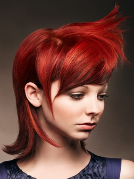 Hair with uplifting and a ruby red hue