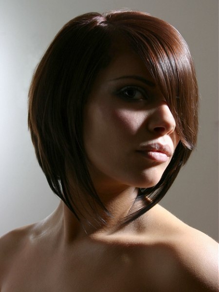 Bob haircut with styling for a smooth polished look
