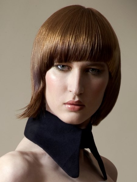 Ginger haired bob with textured side locks