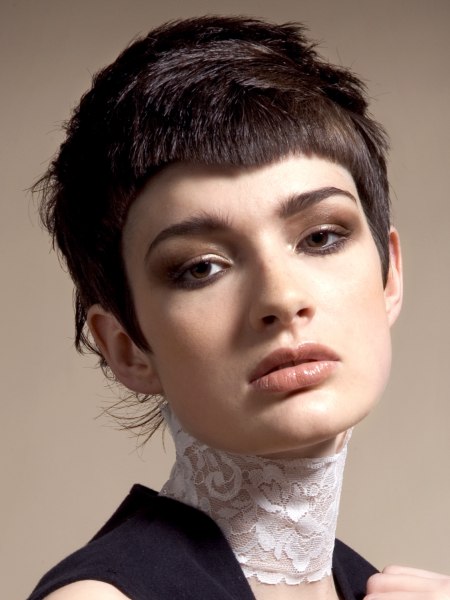 Hip and funky short hairstyle with smooth layering