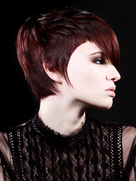 Short hairstyle with a feathery nape