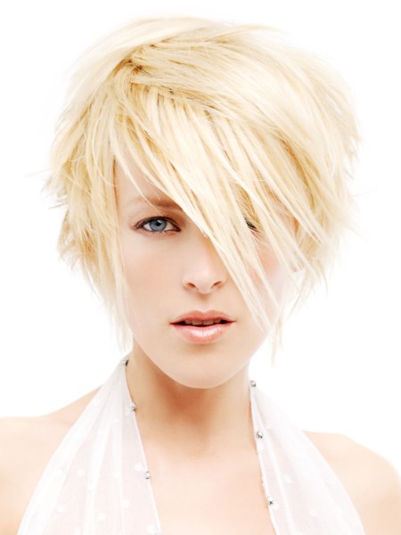 Fun and short blonde hairstyle