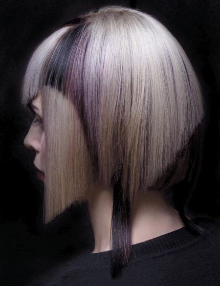Futuristic hairstyle with a shortened back