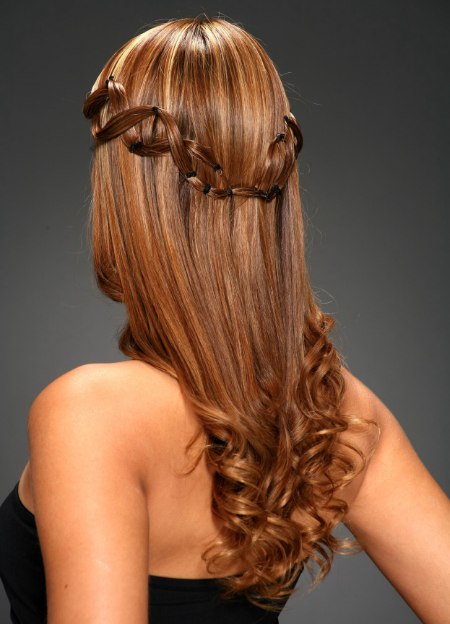 Long hairstyle for a daytime wedding or a special event