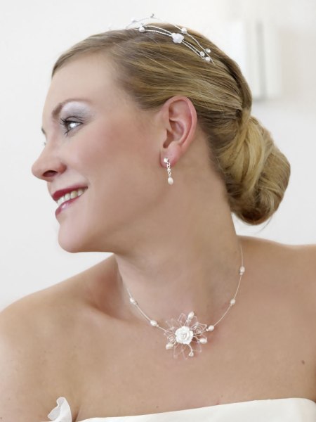 Classic wedding hairstyle with a chignon