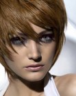 short hair clinging to the head