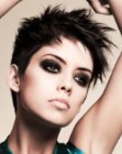 Choppy short pixie hairstyle with spikes