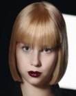 Classic chin length bob with precise cutting lines