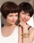 Short haircuts with a rounded shape and lift on the roots