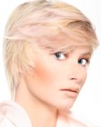Short blonde hair with light texture