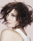curled short hairdo