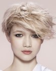 windblown short hairdo
