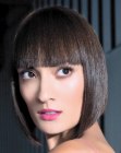 sleek bob with a small angle
