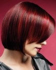 sleek red bob