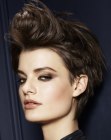 short hair with a lifted fringe