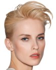 short hair styled with gel