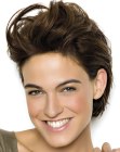 short hair styled up