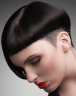 short haircut with sharp lines