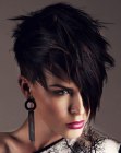 Fashionable haircut with a short neck section
