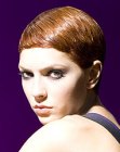 Very short pixie cut with layers for red hair