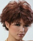 Short Asian hairstyle with layers and bangs