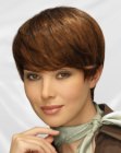 short hair combined with a neck scarf