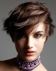 short hair blown out