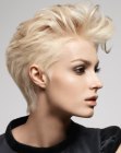 short hair brushed back