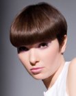 Short hairstyle with elements of the mushroom cut