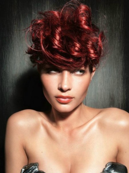 Updo for curly red hair