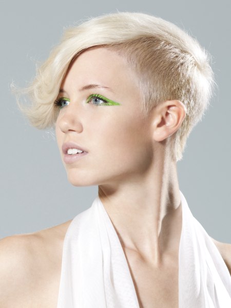 Short hairstyle with undercut sides