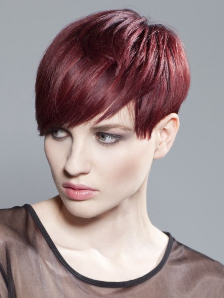 Side view of a feminine short hairstyle