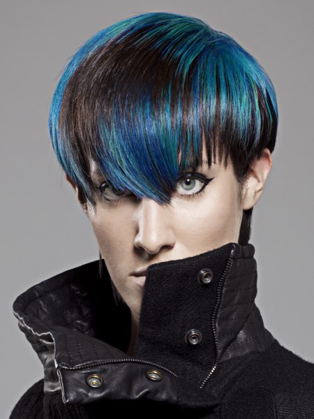 Electric blue hair color