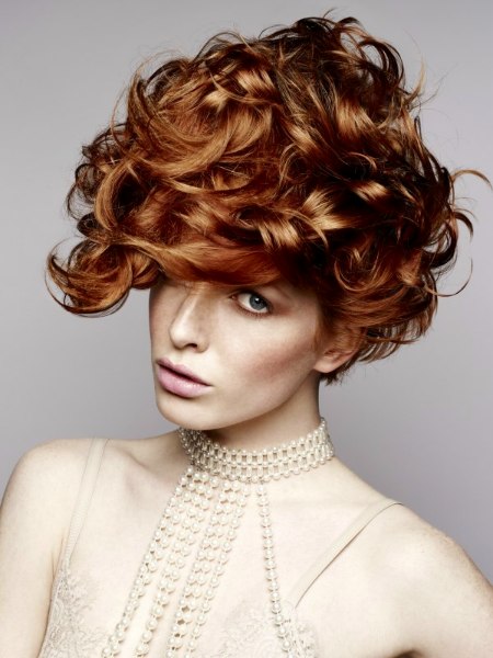 Haircut for short red hair with curls